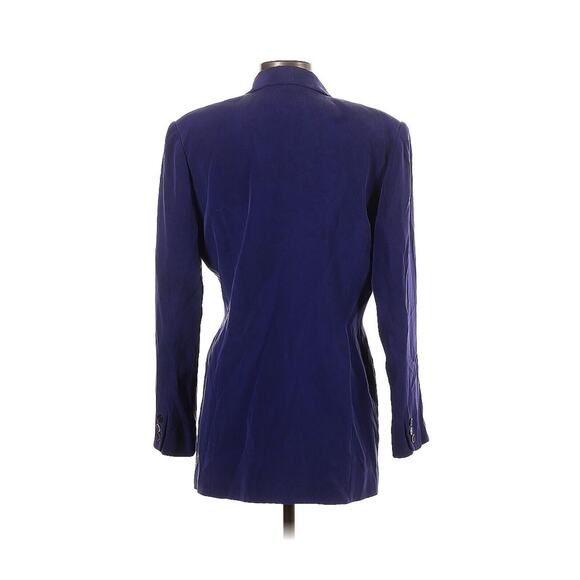 NWT Vintage Bloomingdale’s 100% Silk Purple Deep V Blazer 4 - Picture 3 of 4
